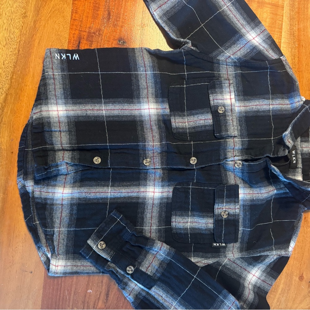 Kids Plaid Shirt - Black and Blue